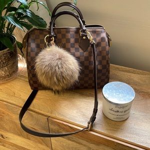 Gorgeous Louis Vuitton Speedy 30 Monogram Damier Ebene with added strap!